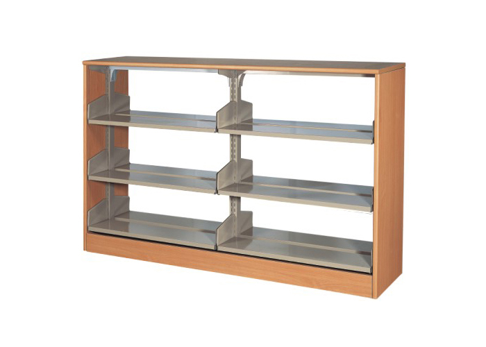 [图书馆安博网页版|图书架|单柱双面三层书架|三层书架]