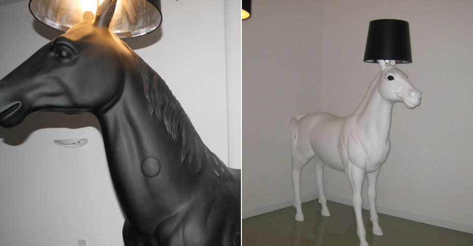 现代经典灯饰|落地灯|办公安博网页版|荷兰 Moooi Horse Lamp 动物系列 黑马 落地灯